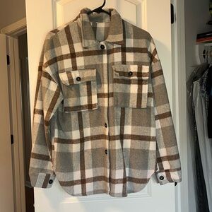 Plaid Button Down Shacket